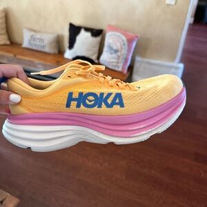 Colorful Hoka Bondi 8 shoes